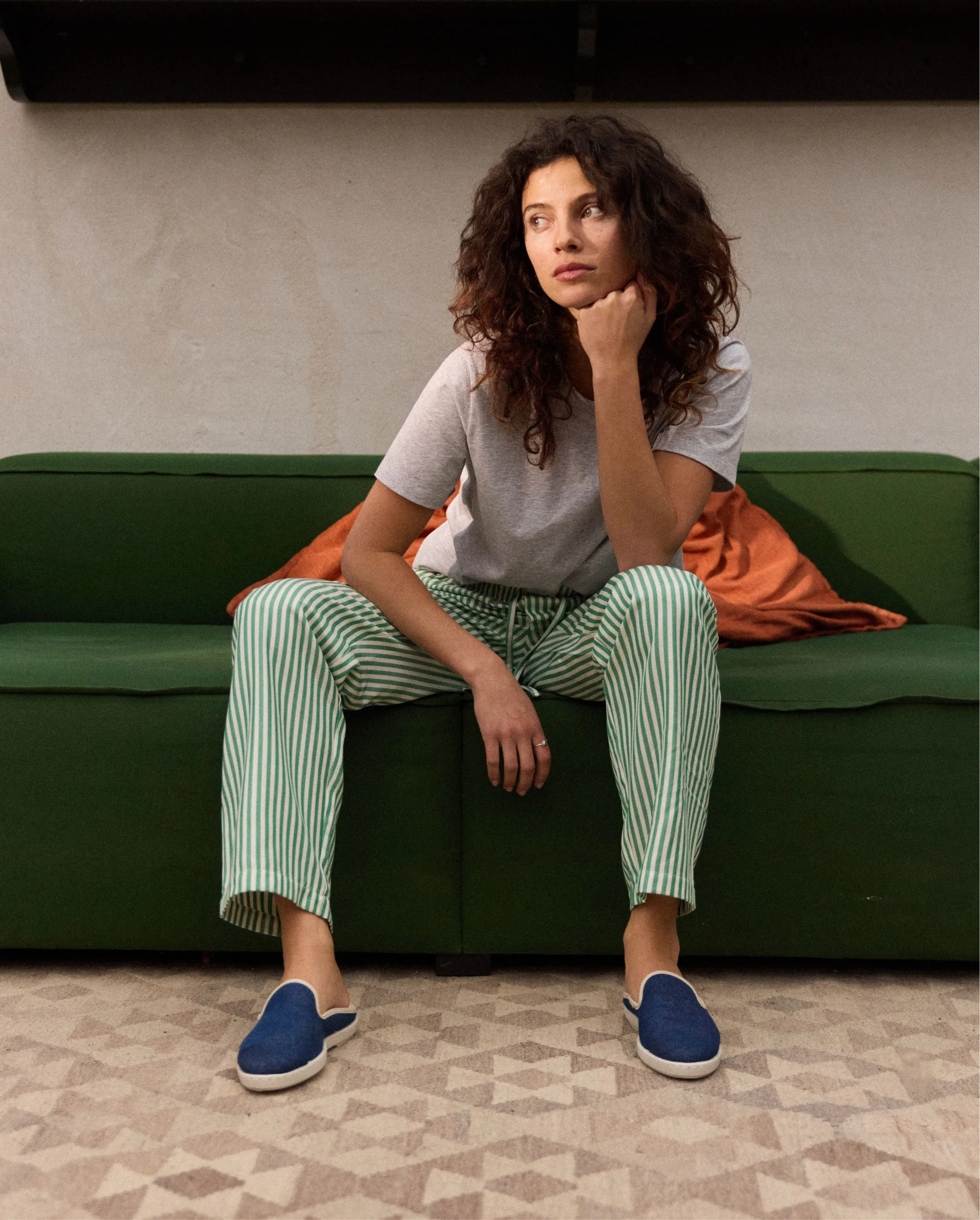 Mule femme denim, brut