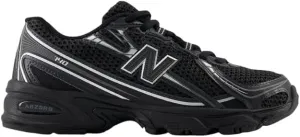 New Balance 740 Big Kids Shoes (Black Silver Metallic, 5.5)