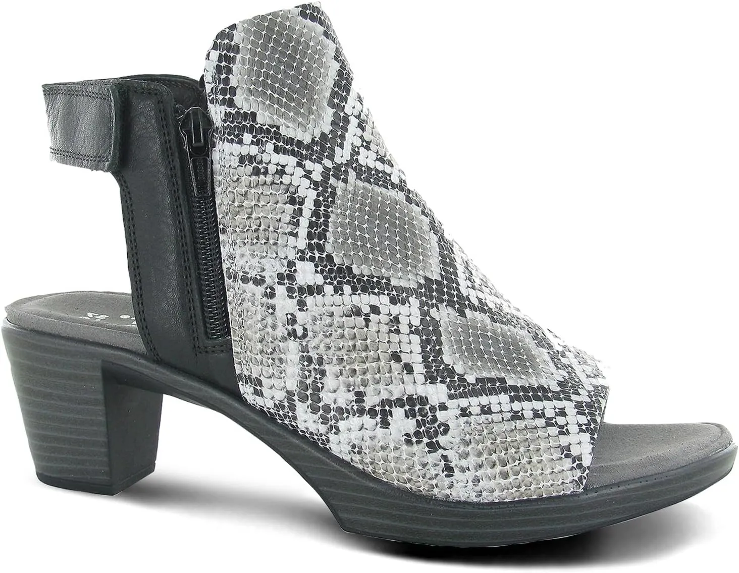 New Naot Women's Favorite Sandal Gray Cobra Leather/Soft Blk 38