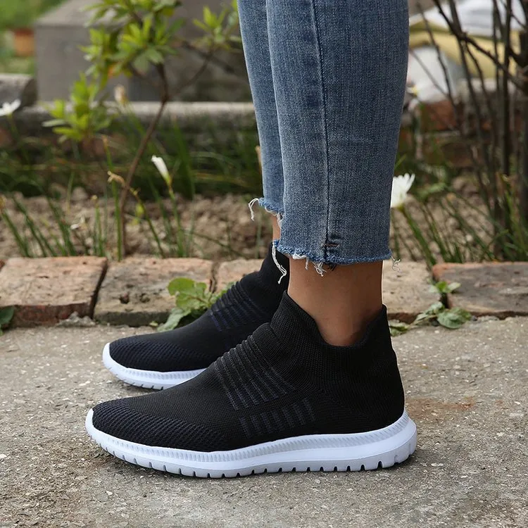 New slip-on cutout stretch socks shoes