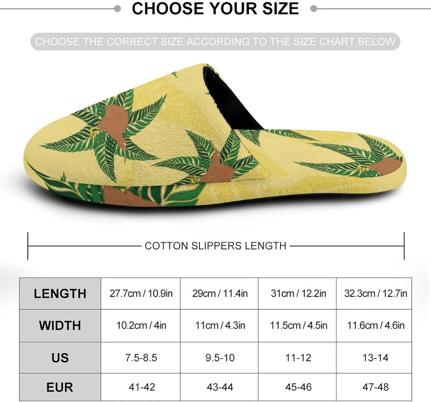 New Zealand Kiwi Bird Warm Mens Slippers Winter Slip On Breathable Lightweight House Shoes Washable Indoor