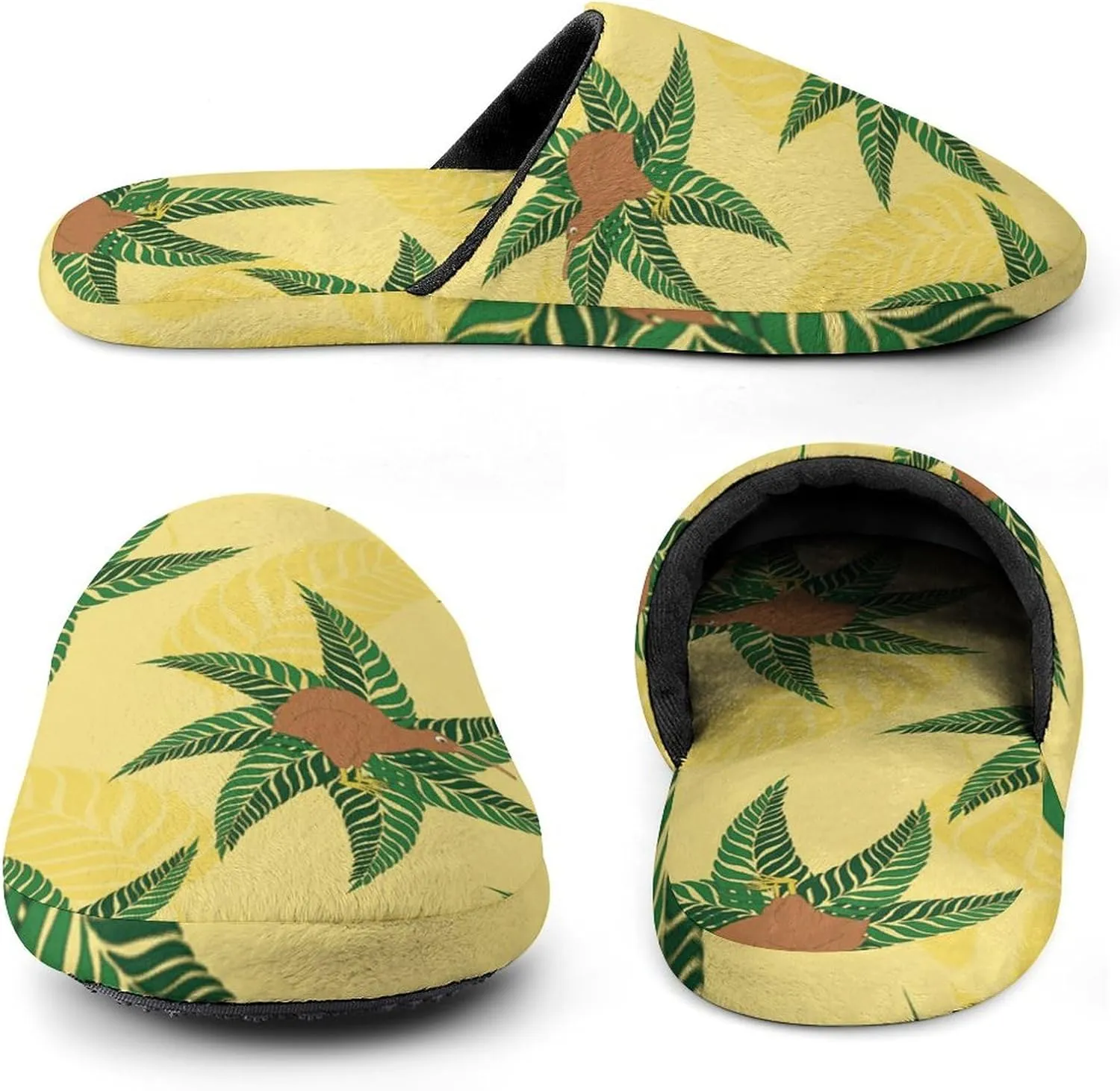 New Zealand Kiwi Bird Warm Mens Slippers Winter Slip On Breathable Lightweight House Shoes Washable Indoor