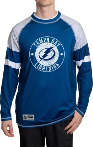 NHL Mens Thermal Long Sleeve Rash Guard Shirt, Fleece Lining, UPF50