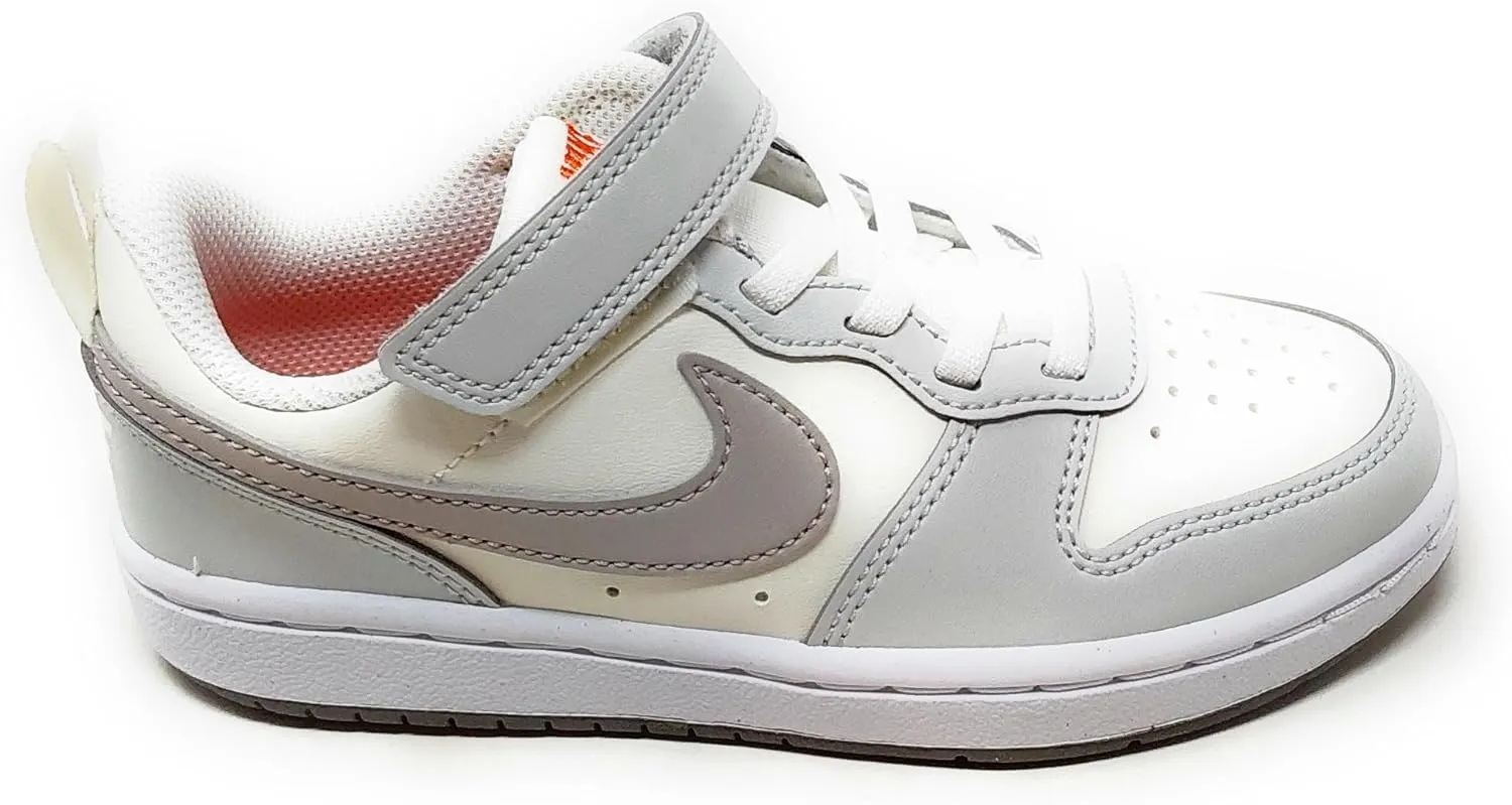 Nike Court Borough Low DV5457 127 Children's Trainers White/Grey Velcro Fastener