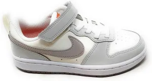 Nike Court Borough Low DV5457 127 Children's Trainers White/Grey Velcro Fastener