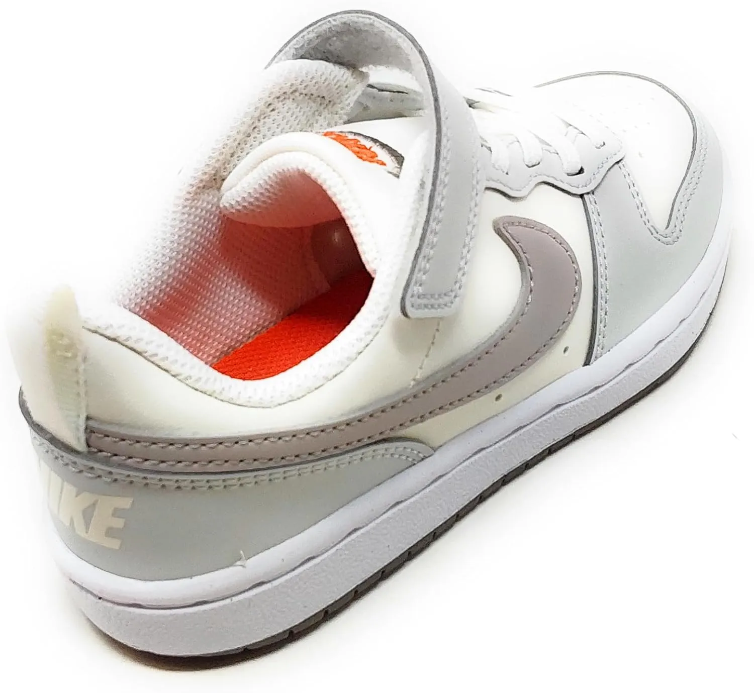 Nike Court Borough Low DV5457 127 Children's Trainers White/Grey Velcro Fastener
