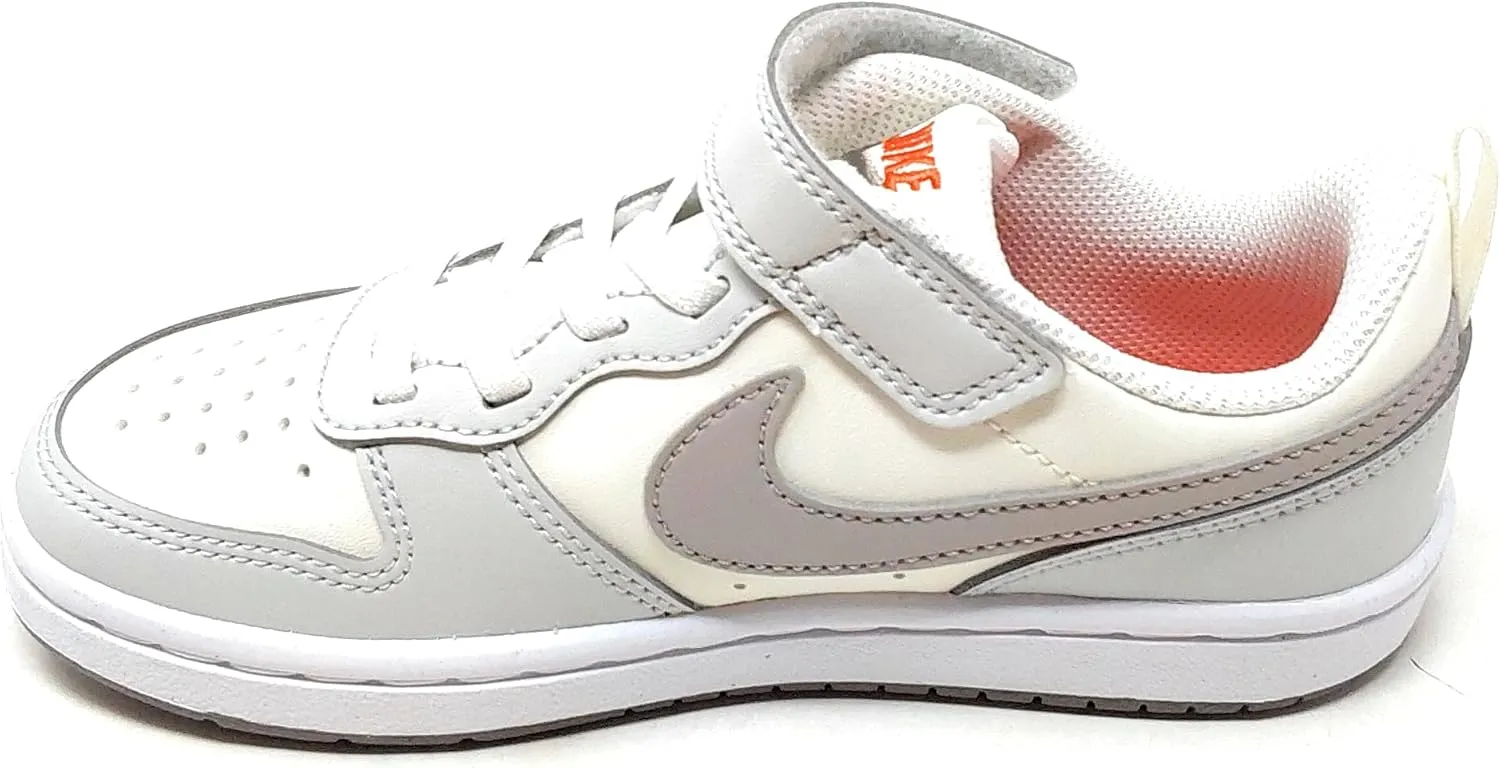 Nike Court Borough Low DV5457 127 Children's Trainers White/Grey Velcro Fastener