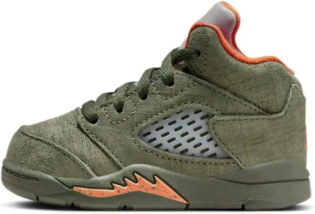 Nike Toddler Air Jordan 5 Retro 'Olive' Army Olive/Solar Orange (440890 308) TD - Size 6c