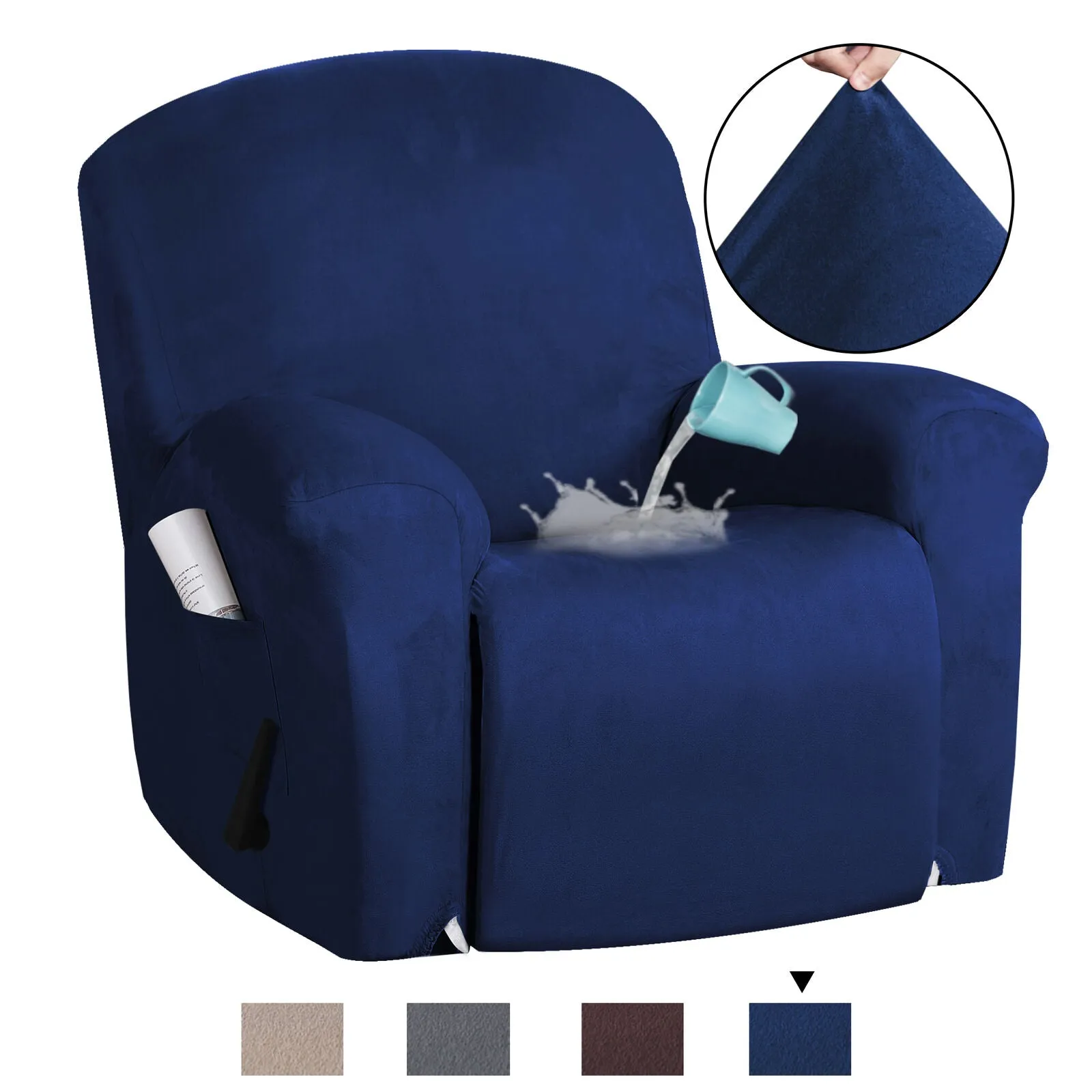 Non-Slip Stretch Suede Recliner Couch Cover