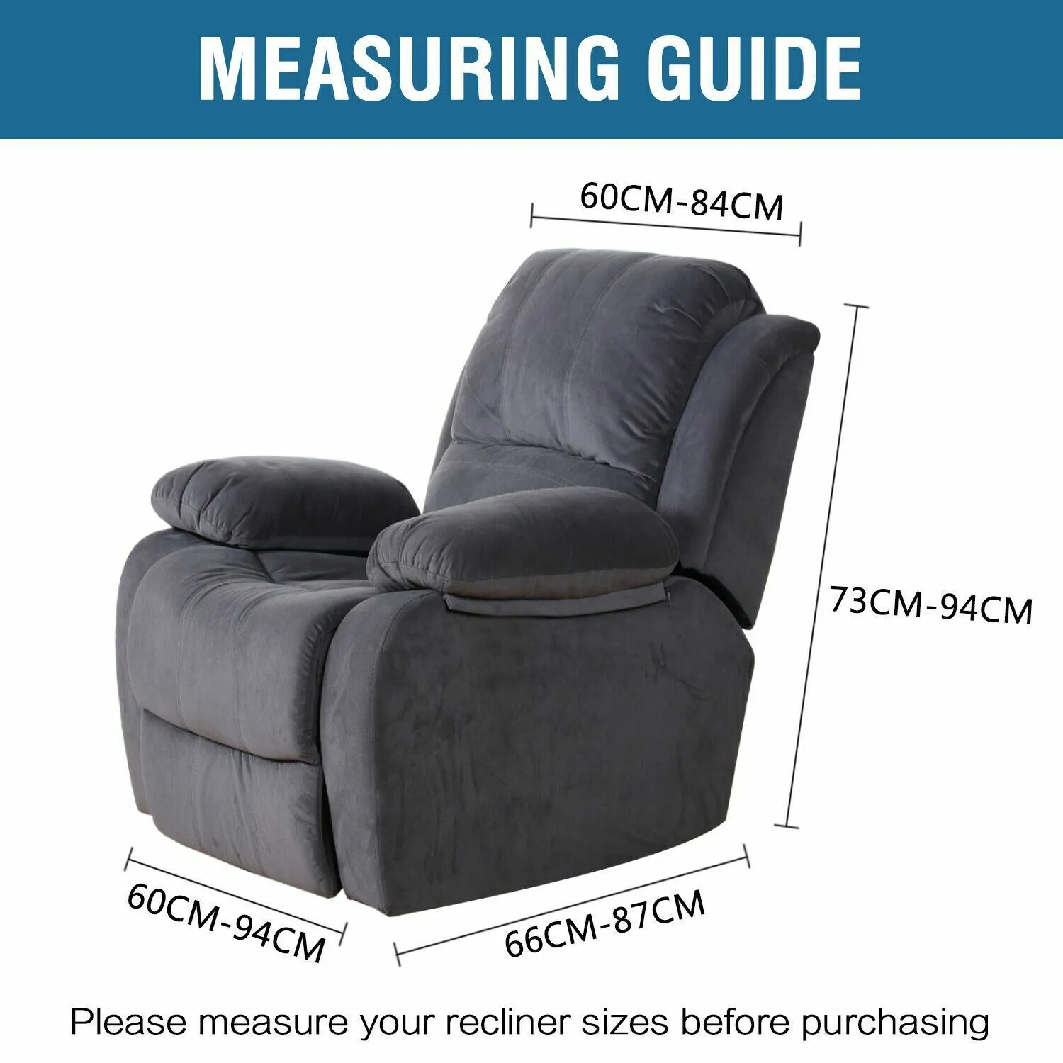 Non-Slip Stretch Suede Recliner Couch Cover