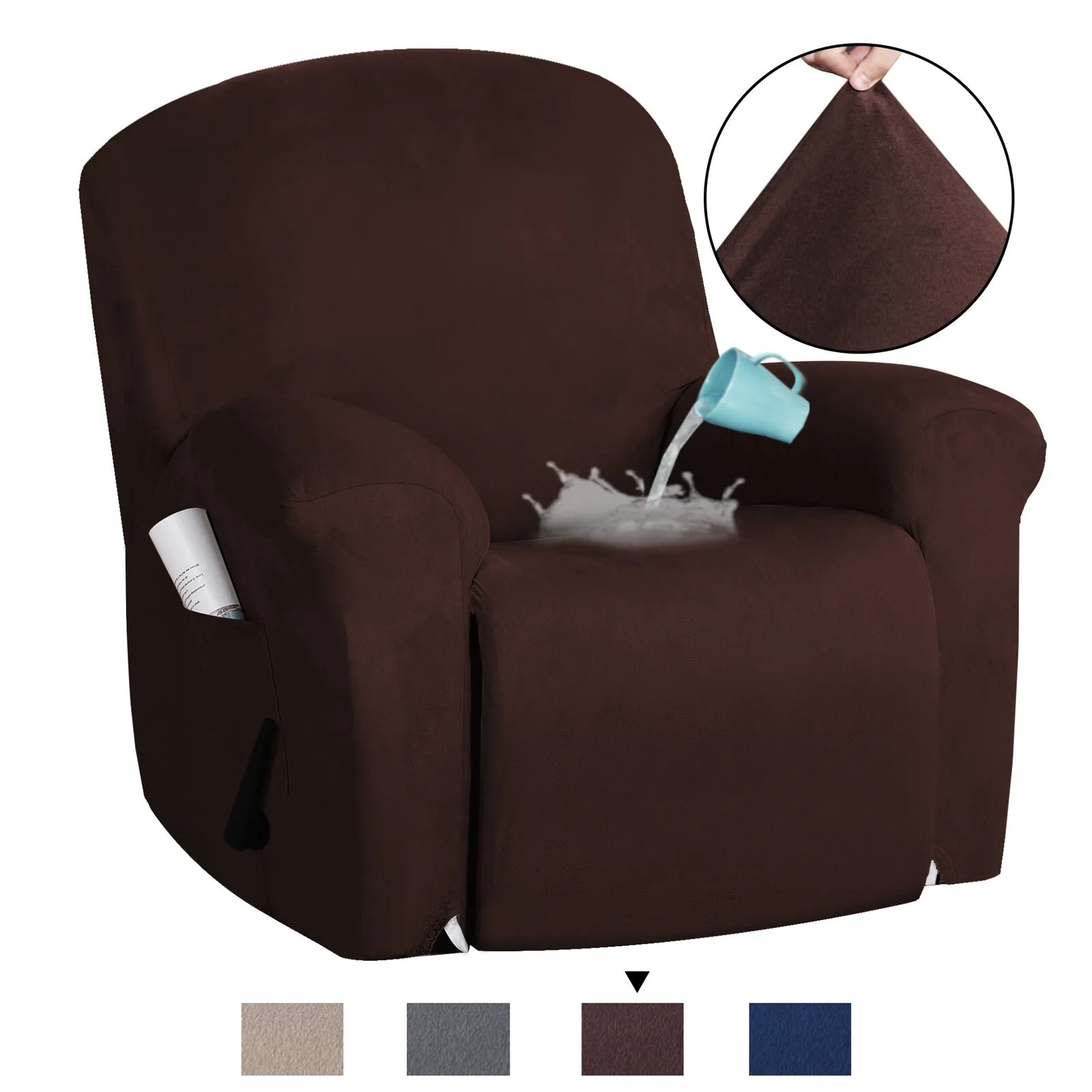 Non-Slip Stretch Suede Recliner Couch Cover