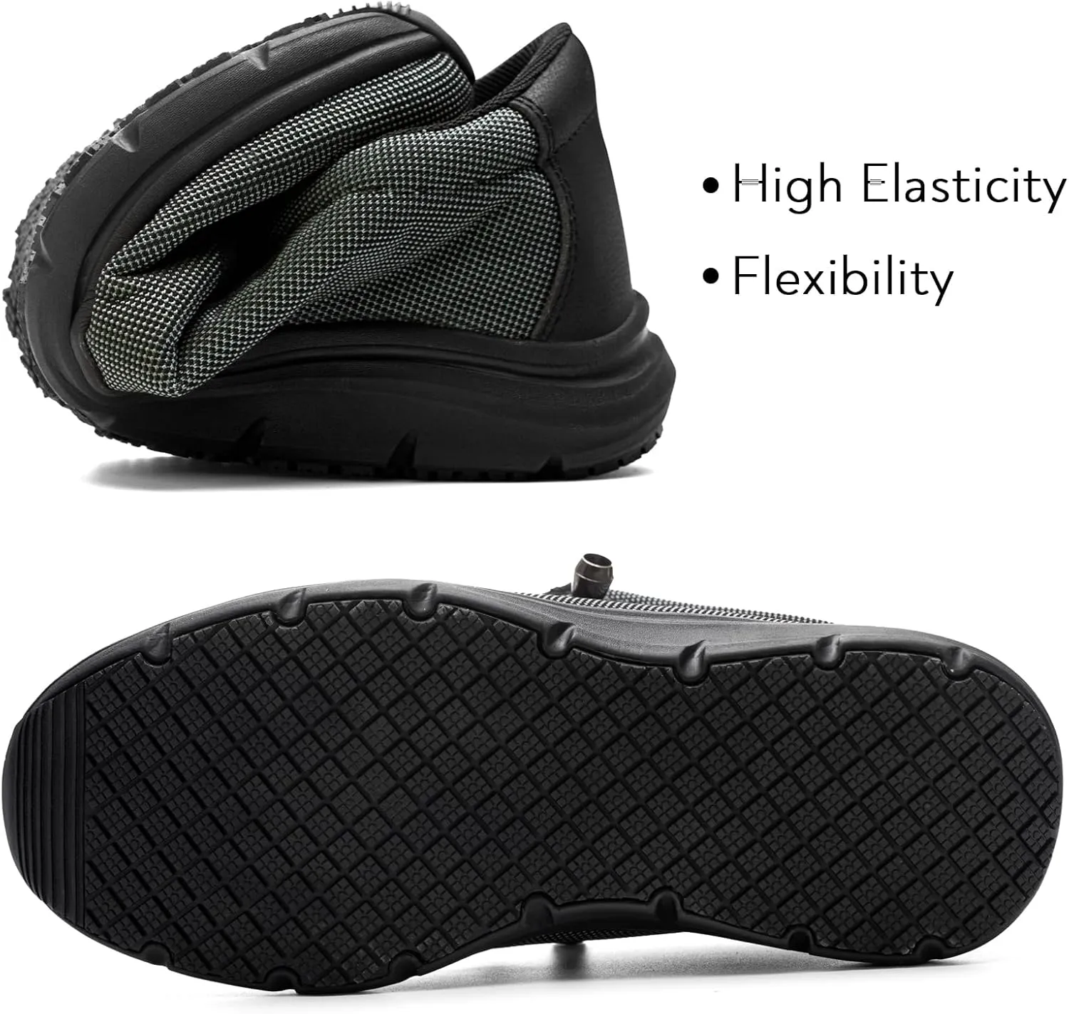 Non Slip Work Shoes for Men Women Waterproof Lightweight Slip on Mesh Loafers Walking Food Service Stretch Shoes