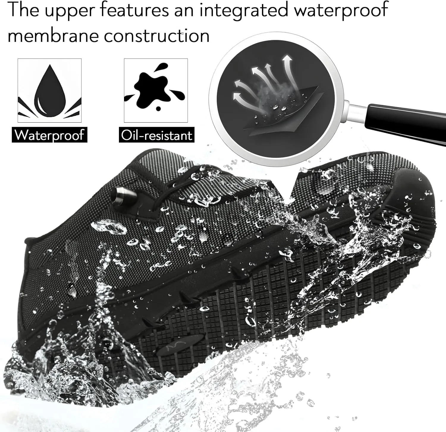 Non Slip Work Shoes for Men Women Waterproof Lightweight Slip on Mesh Loafers Walking Food Service Stretch Shoes