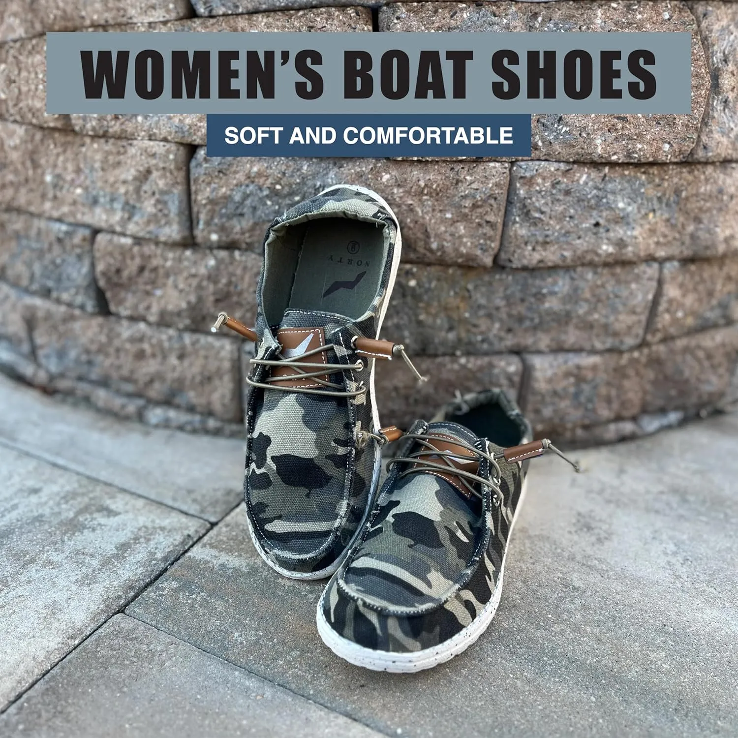 NORTY Women's Loafers & Slip-Ons - Casual Boat Shoes - Lace-Up Slip On Shoes Women