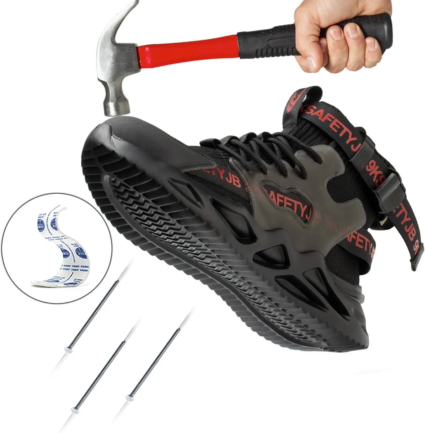 Nutropa Steel Toe Shoes for Men Women Work Safety Footwear Lightweight Breathable Comfortable Industrial Construction Sneakers