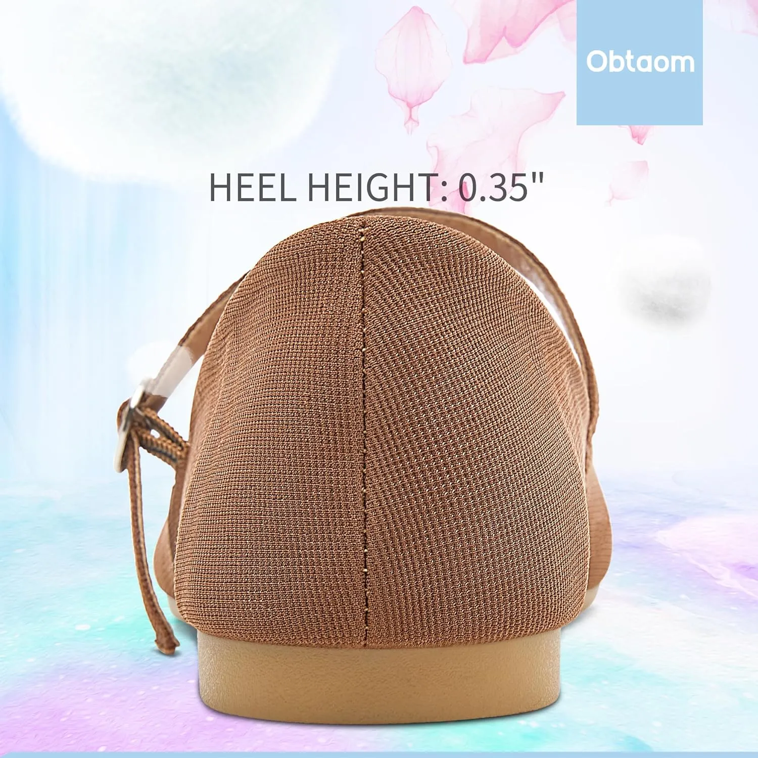 Obtaom Mary Jane Flat Shoes Round Toe Ballet Flats for Women Dressy Fabric Business Flats Comfortable Classic Strap Flats for Office
