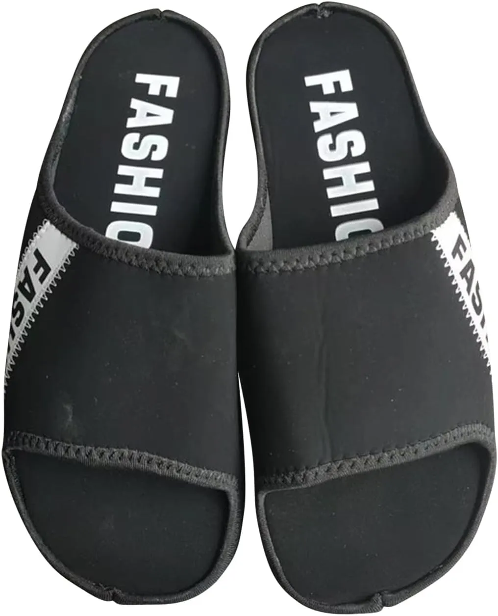oiangi Summer Platform Slippers for Women Fashion Casual Fish Mouth Peep Toe Slip-on Slides Comfy Outdoor Letter Colorblock Ladies Non-Slip Shoes