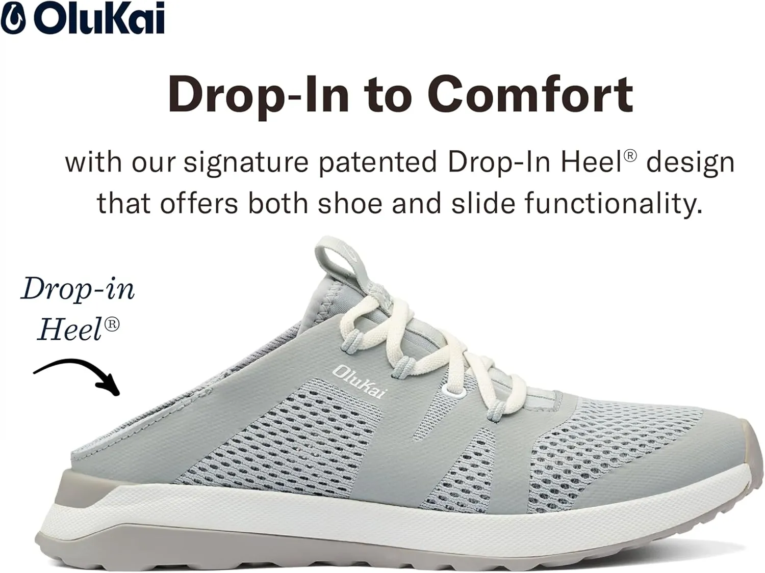 OLUKAI Huia Women's Athletic Sneakers, Lightweight & Breathable Mesh, Comfort Fit & Wet Grip Rubber Soles, Durable & Supportive
