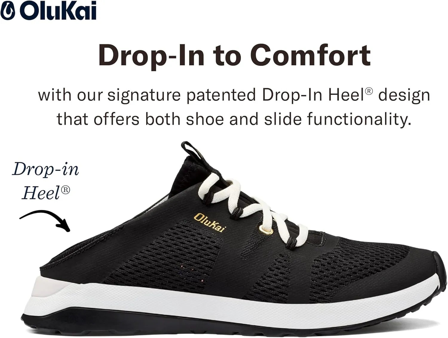 OLUKAI Huia Women's Athletic Sneakers, Lightweight & Breathable Mesh, Comfort Fit & Wet Grip Rubber Soles, Durable & Supportive