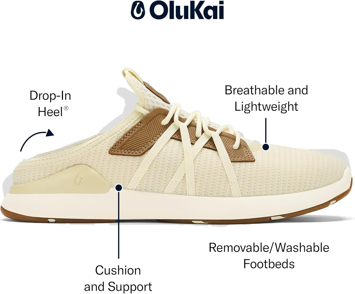 OLUKAI Mio Li Men's Everyday Athletic Shoes, Versatile & Casual Sneaker, Breathable & Comfortable Mesh, Cushioned Arch Support & Secure Fit