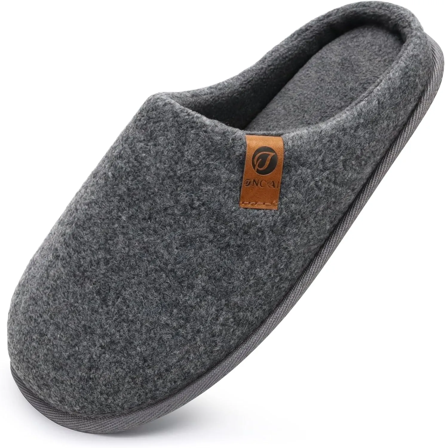 ONCAI Mens Cozy Memory Foam Scuff Slippers Slip On Warm House Shoes Indoor/Outdoor with Best Arch Support