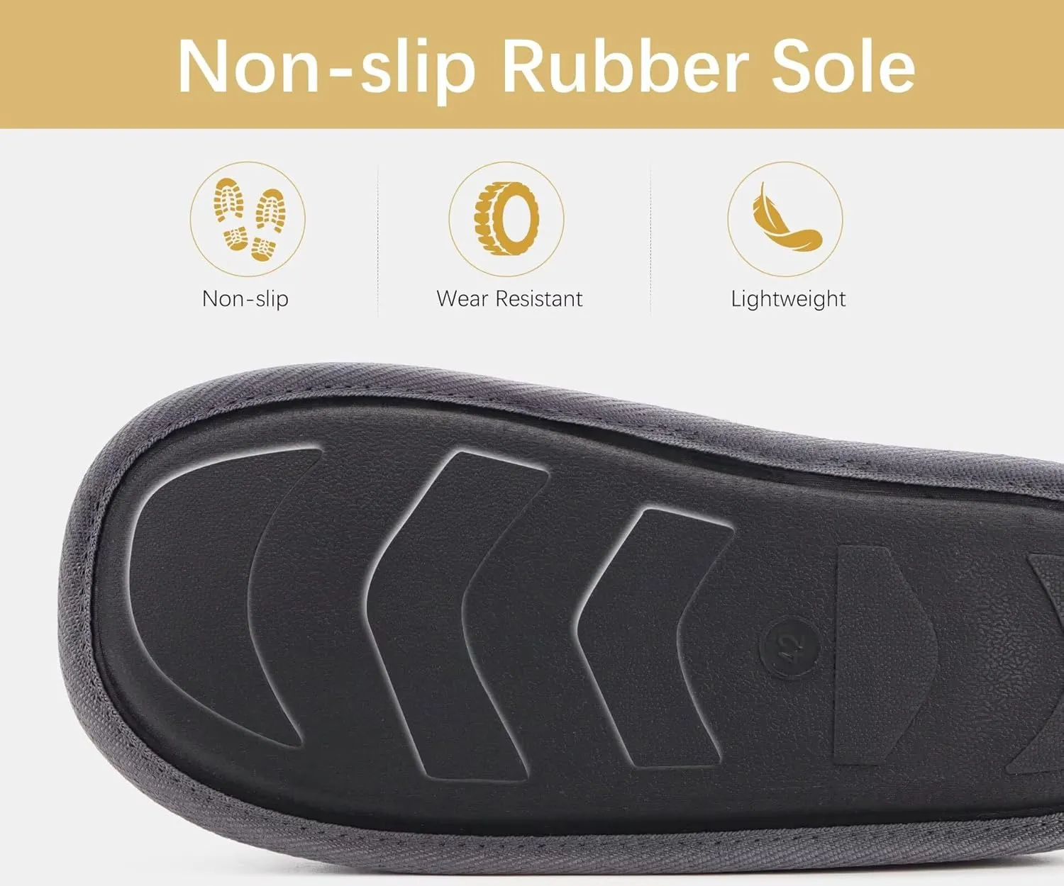 ONCAI Mens Cozy Memory Foam Scuff Slippers Slip On Warm House Shoes Indoor/Outdoor with Best Arch Support