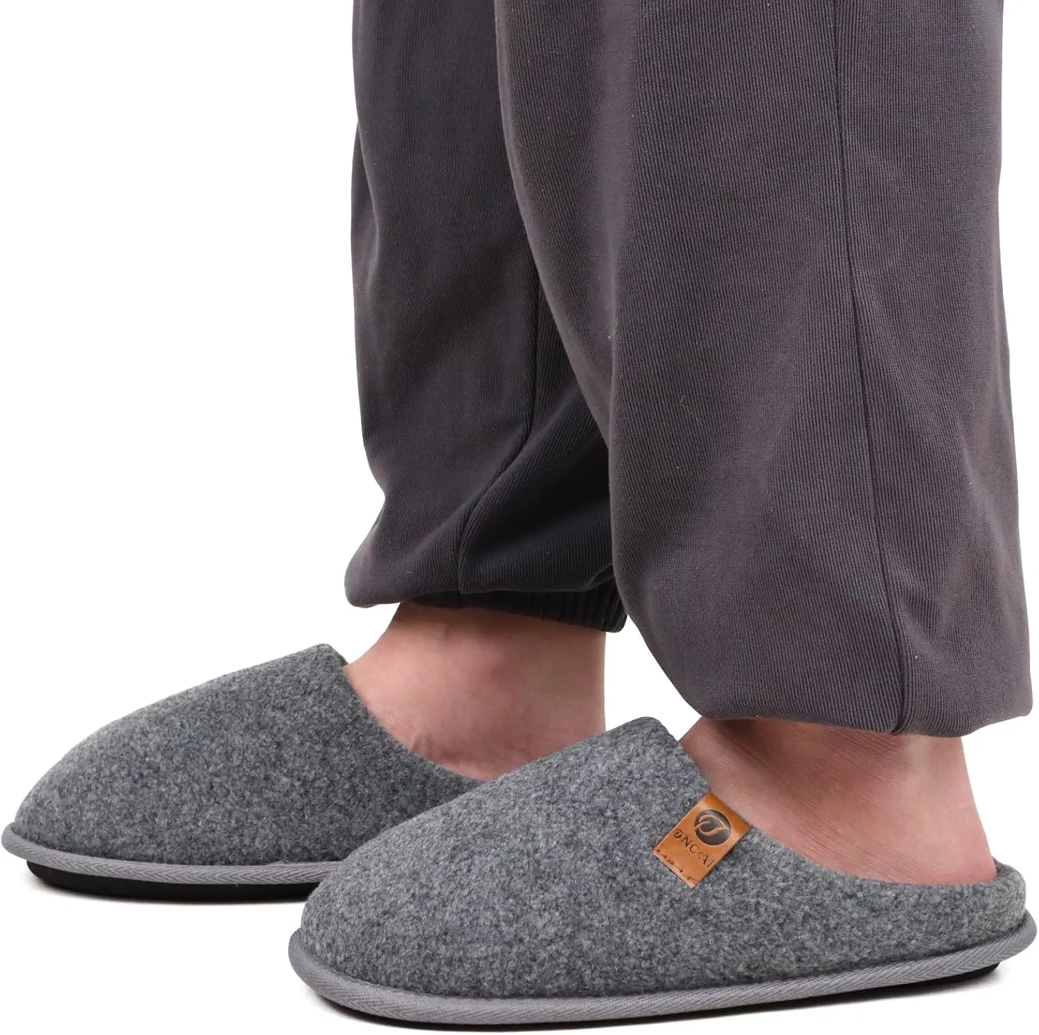 ONCAI Mens Cozy Memory Foam Scuff Slippers Slip On Warm House Shoes Indoor/Outdoor with Best Arch Support