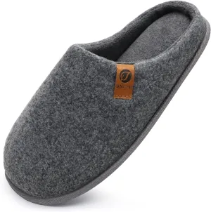 ONCAI Mens Cozy Memory Foam Scuff Slippers Slip On Warm House Shoes Indoor/Outdoor with Best Arch Support