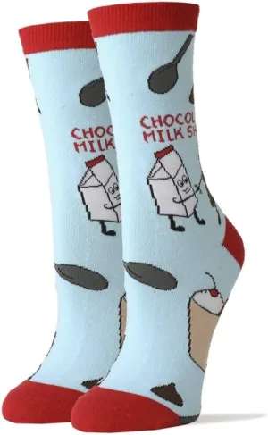 Oooh Yeah! Socks, Womens Cotton Crew Socks (Milk Shake)