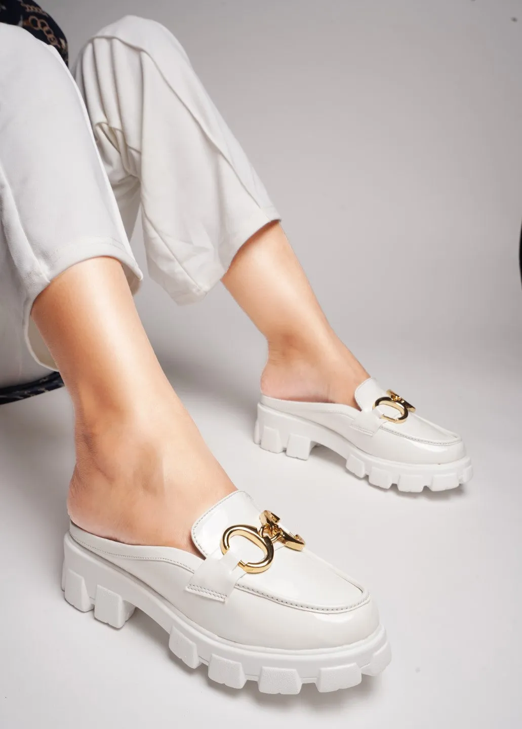 Opulent Pearl Chain Half Loafer
