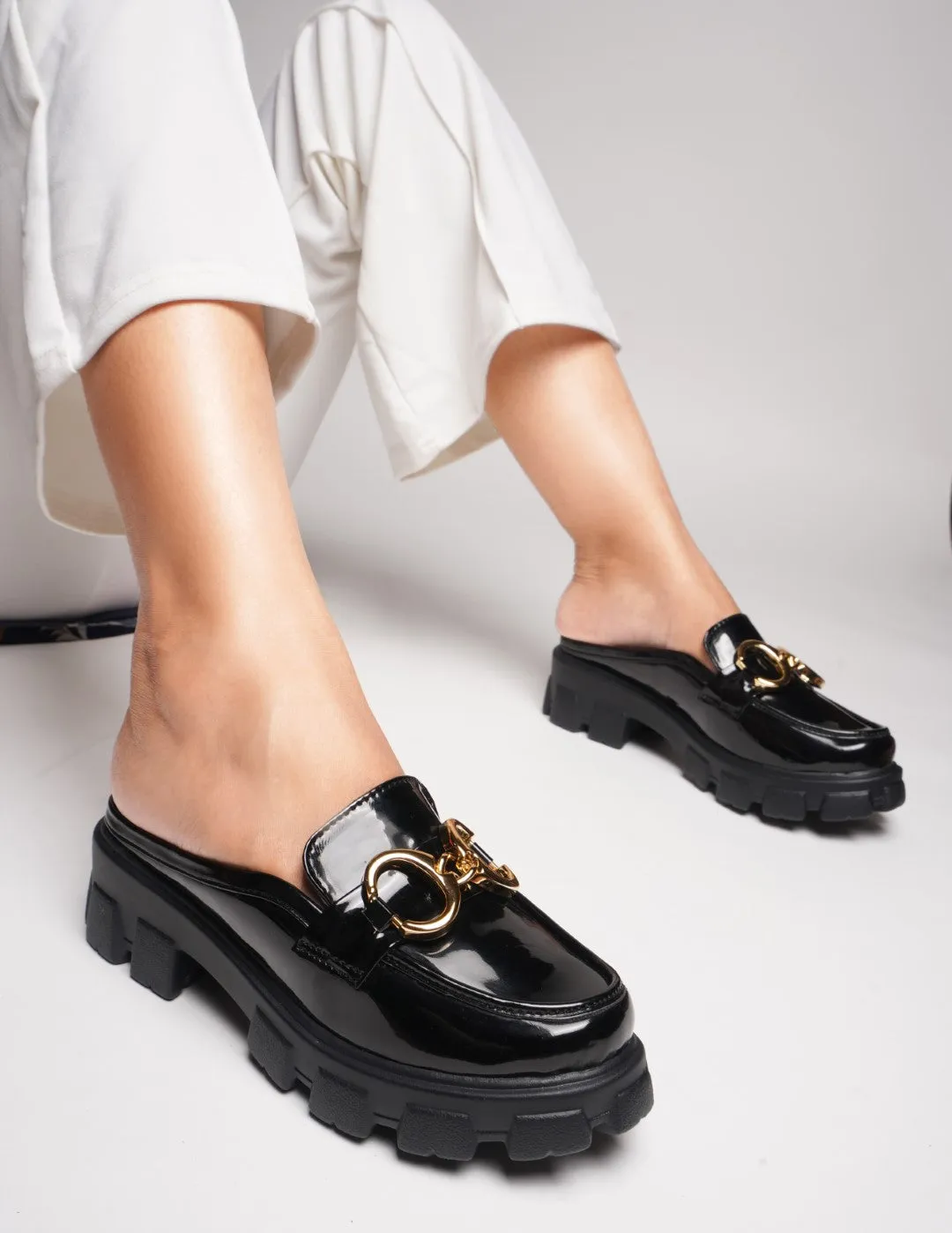 Opulent Pearl Chain Half Loafer