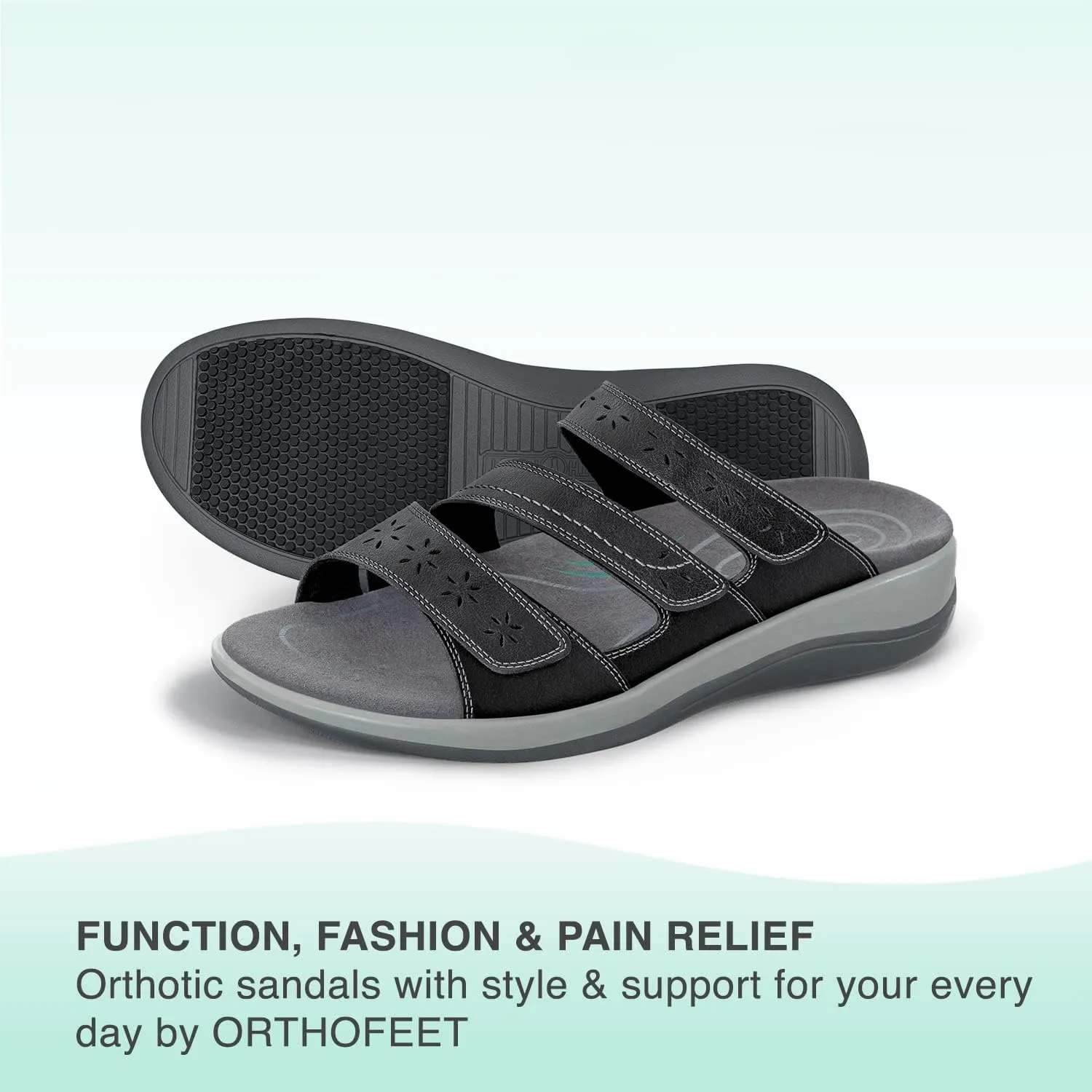 Orthofeet Women's Orthopedic Stretchable Slide Sahara Sandals