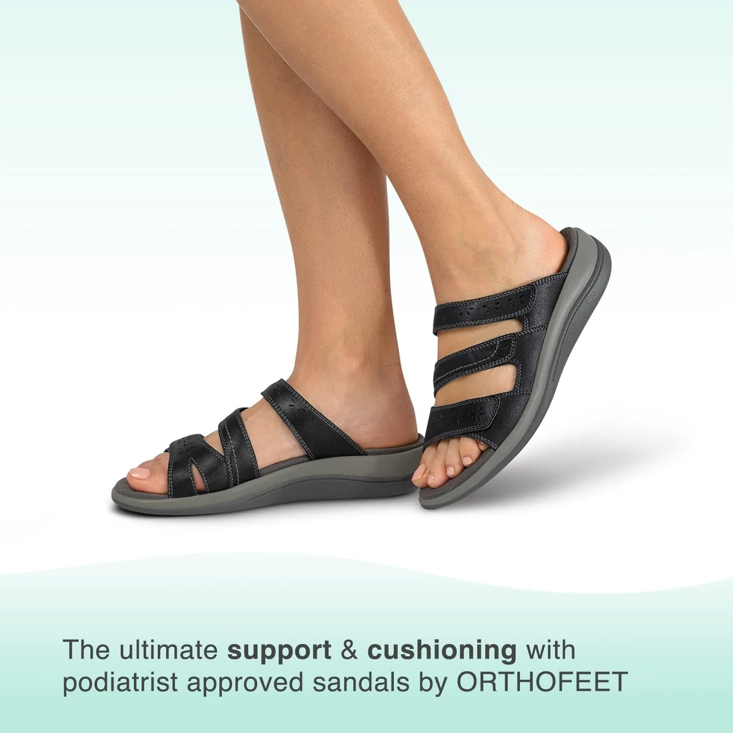 Orthofeet Women's Orthopedic Stretchable Slide Sahara Sandals