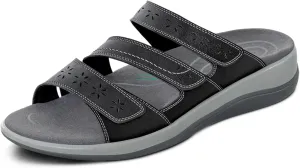 Orthofeet Women's Orthopedic Stretchable Slide Sahara Sandals
