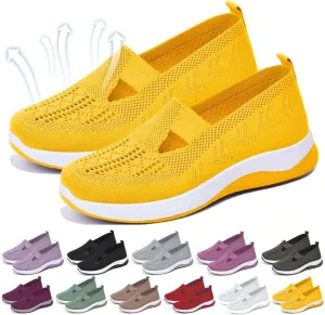 Orthopedic Shoes for Women Mesh Walking Shoes Breathable Non-Slip Slip On Loafers Lightweight Memory Foam Flat Sneakers