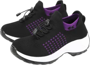 Orthopedic Shoes for Women Plantar Fasciitis,Breathable Walking Sneakers for Women,Slip on Trainers with Arch Support,Womens Air Cushion Sneakers Ortho Stretch Cushion Shoes
