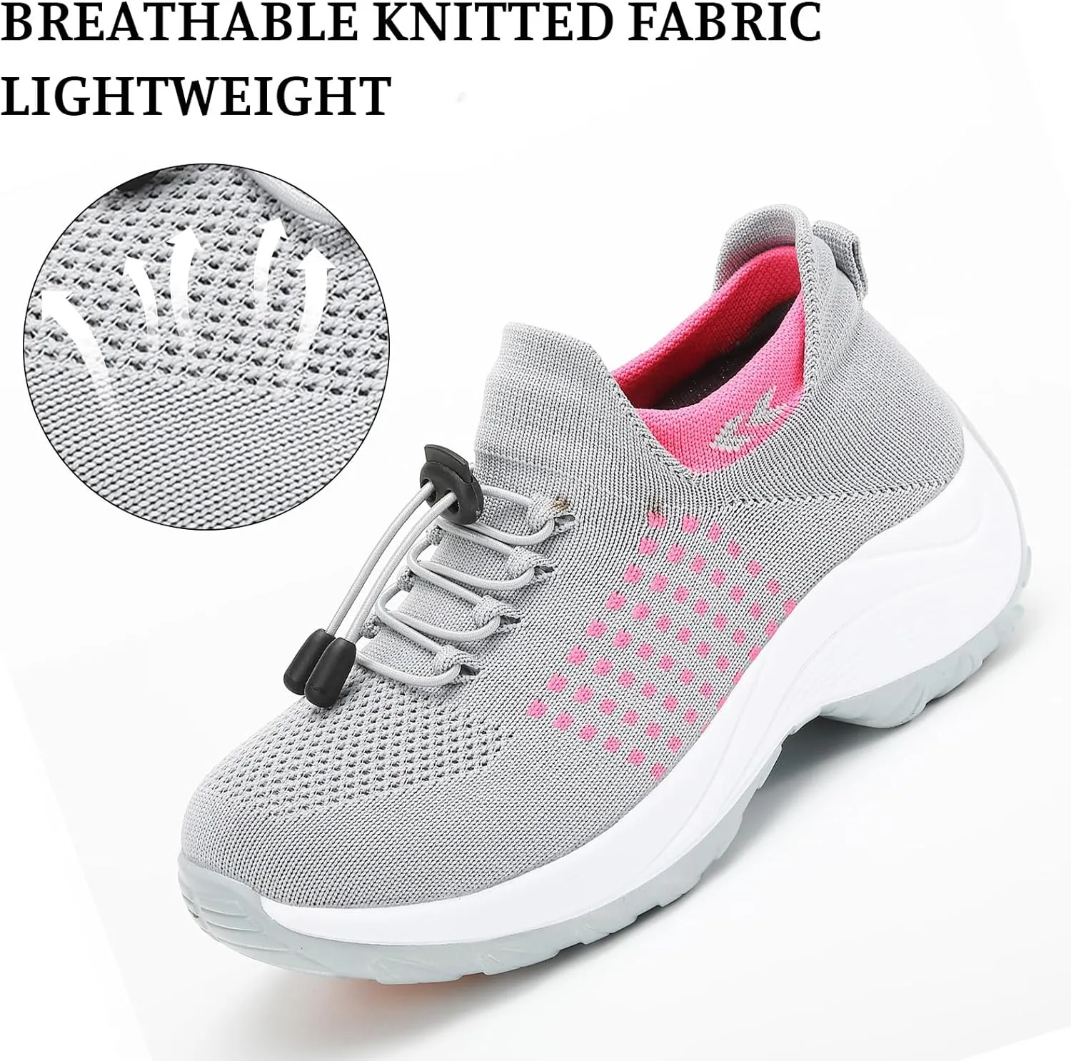 Orthopedic Shoes for Women Plantar Fasciitis,Breathable Walking Sneakers for Women,Slip on Trainers with Arch Support,Womens Air Cushion Sneakers Ortho Stretch Cushion Shoes