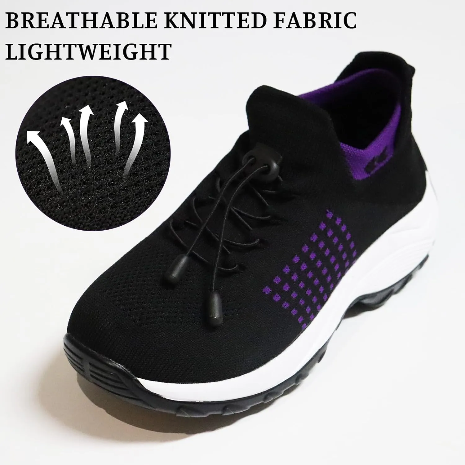 Orthopedic Shoes for Women Plantar Fasciitis,Breathable Walking Sneakers for Women,Slip on Trainers with Arch Support,Womens Air Cushion Sneakers Ortho Stretch Cushion Shoes