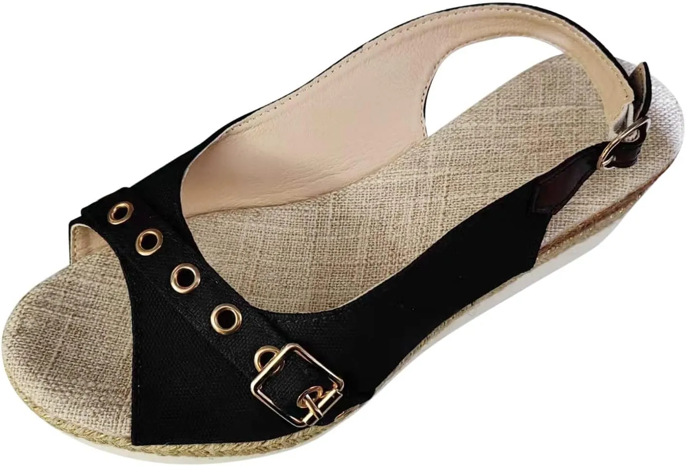 Orthopedic Wedge Sandals for Women Arch Support Trendy Summer Y2K 2025 Solid Spring Buckle Cute Dressy Peep Toe Thick Sole Beach Dress Comfortable