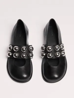Oversized stud ballerina flats