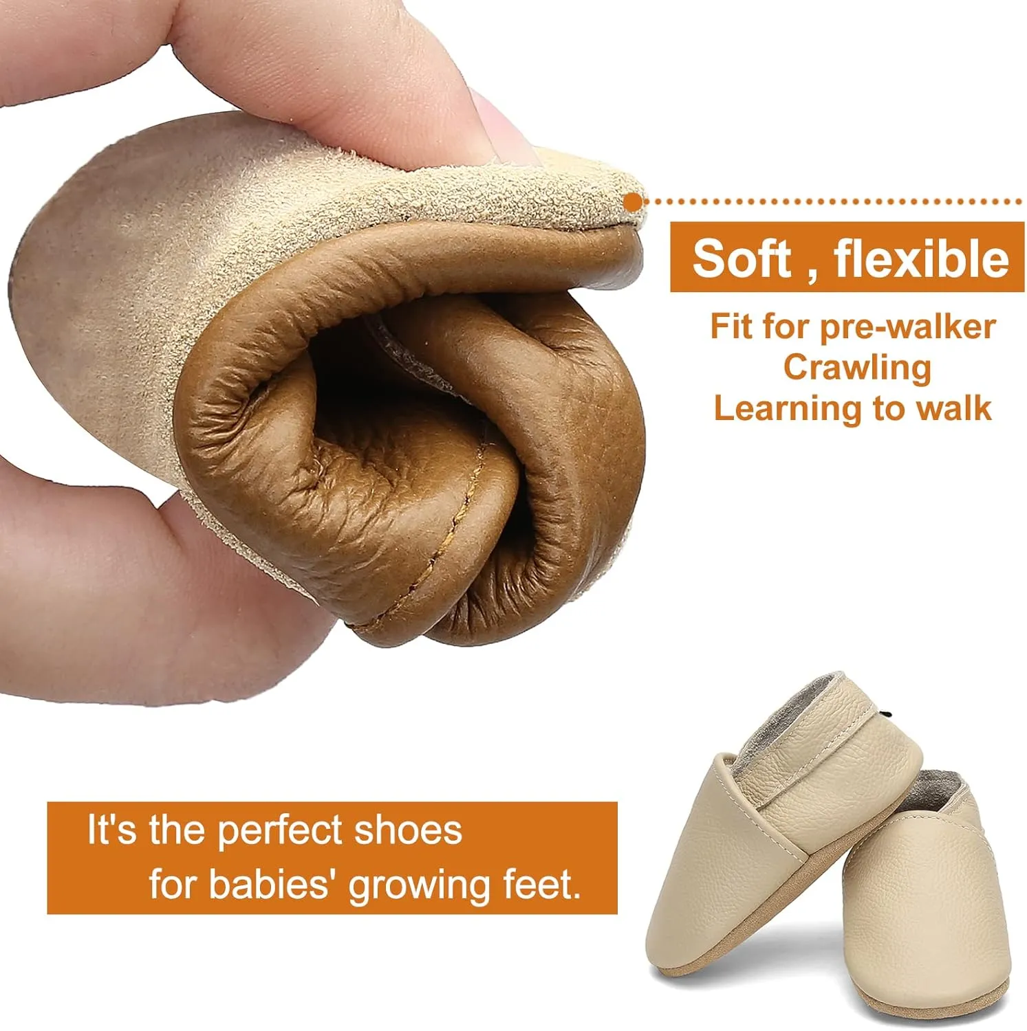 OWLOWLA Soft Sole Baby Shoes Leather Baby First Walking Crib Shoes Slip-on Baby Moccasins Infant Toddler Pre-Walker Shoes for Boy Girl