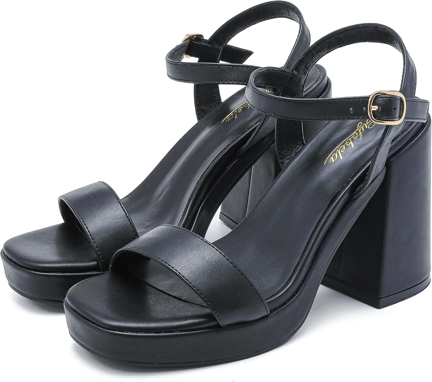 Platform Sandals Women Fashion Block Chunky Heeled Sandals Open Toe High Heels Evening Wedding Party Prom Dance Summer Ankle Strap Dress Shoes
