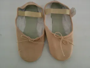 Pre-Owned Ballet Shoes Weissman Big Kid 2.5M Pull On Leather Single Strap Split Sole