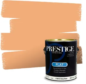 PRESTIGE Paints Exterior Paint and Primer In One, 1-Gallon, Flat, Comparable Match of Sherwin Williams* Tangerine*
