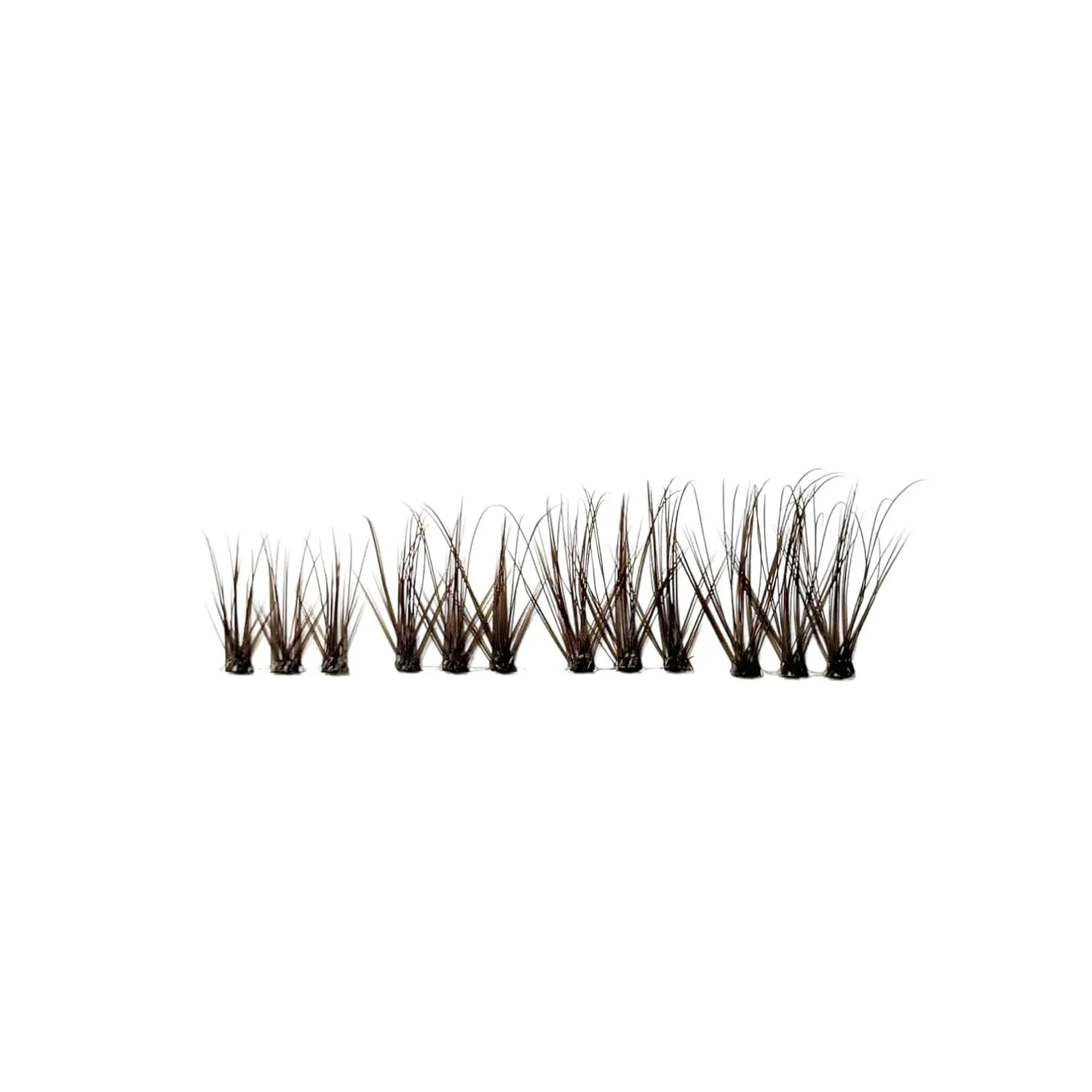 PRO Extend Lash System | 48 Brown Lash Clusters in 4 lenghts: 10mm 12mm 14mm 16mm | Flat-Band All-Day Comfort | DIY Lash Extensions (BW2 | BROWN WISPY)