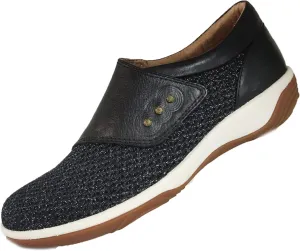 PROCHAIN Women's Breathable Fabric Leather Slip On Loafers Comfortable Fashion Flat Shoes Casual Lightweight Walking Shoes