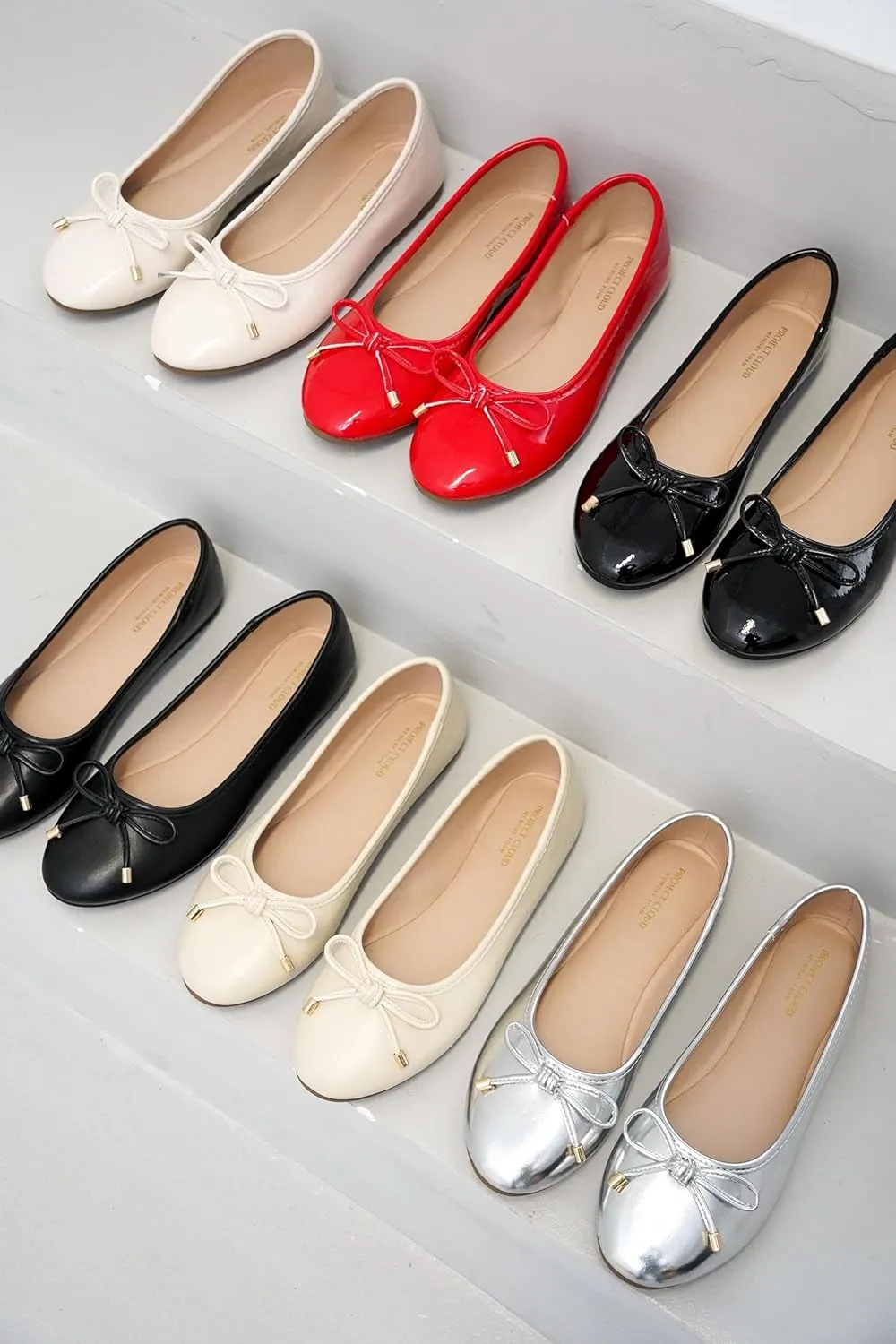 Project Cloud Ballet Flats Shoes for Women, Casual Womens Shoes Dressy w/Memory Foam Insole, for Mom Flats for Women Footwear, Womens Dresses Shoes (Ellison)