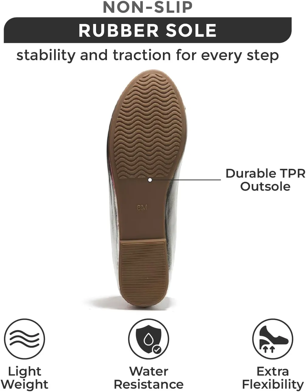 Project Cloud Ballet Flats Shoes for Women, Casual Womens Shoes Dressy w/Memory Foam Insole, for Mom Flats for Women Footwear, Womens Dresses Shoes (Ellison)