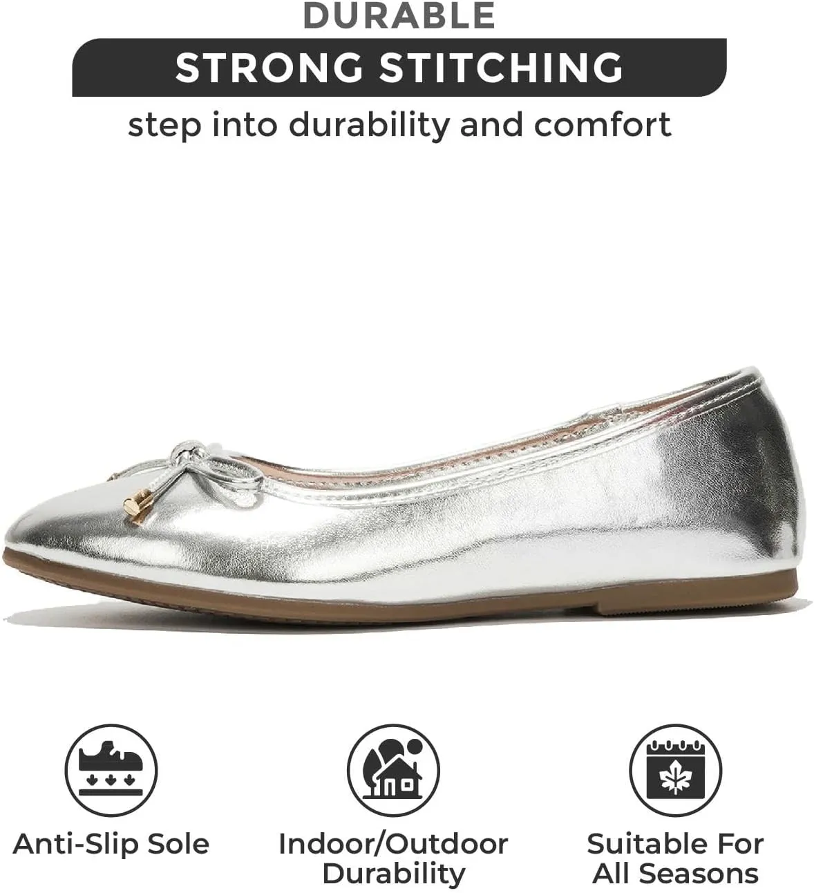 Project Cloud Ballet Flats Shoes for Women, Casual Womens Shoes Dressy w/Memory Foam Insole, for Mom Flats for Women Footwear, Womens Dresses Shoes (Ellison)