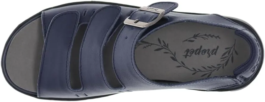 Propet Womens Breezy Walker Slingback Hook-Loop Closure Casual Sandals Casual - Blue